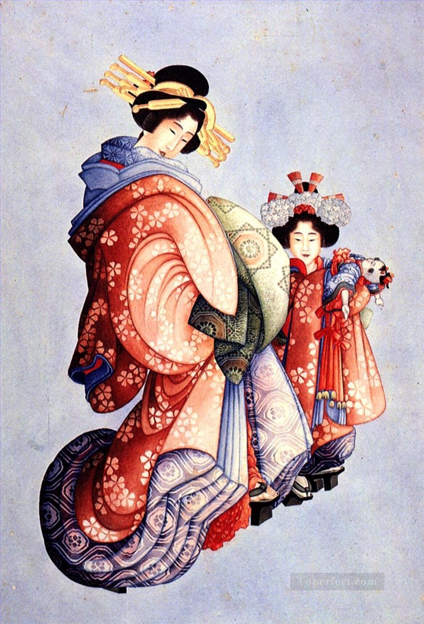 oiran and kamuro Katsushika Hokusai Ukiyoe Oil Paintings